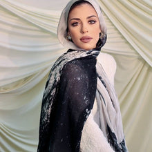 Load image into Gallery viewer, Watercolor Artistic Modal Hijab with Painted Floral Motifs (MH144)