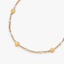 Load image into Gallery viewer, White Enameled Chain Coin Station Anklet