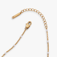 Load image into Gallery viewer, White Enameled Chain Coin Station Anklet