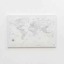 Load image into Gallery viewer, World Map on Canvas - White