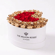 Load image into Gallery viewer, Heart White Box | 24K Gold &amp; Red Roses