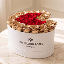 Load image into Gallery viewer, Heart White Box | 24K Gold &amp; Red Roses