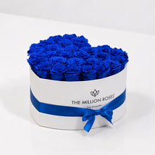 Load image into Gallery viewer, Heart White Box | Royal Blue Roses