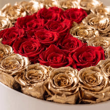 Load image into Gallery viewer, Heart White Box | 24K Gold &amp; Red Roses