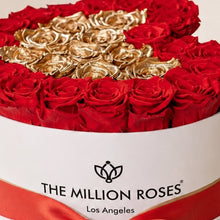 Load image into Gallery viewer, Heart White Box | Red &amp; Gold Roses