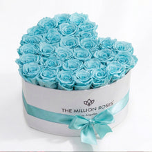 Load image into Gallery viewer, Heart White Box | Turquoise Roses