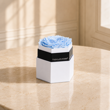 Load image into Gallery viewer, One in a Million™ White Hexagon Box | Light Blue Rose