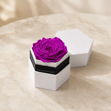 Load image into Gallery viewer, One in a Million™ White Hexagon Box | Bright Purple Rose