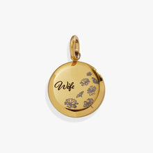 Load image into Gallery viewer, Wife Flower Disc Charm