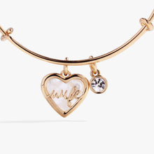 Load image into Gallery viewer, Wife Mother of Pearl Heart Bangle