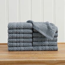 Load image into Gallery viewer, 100% Cotton Checkered Jacquard Bath Towel Set - Giuliana Collection