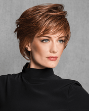 Load image into Gallery viewer, Wispy Cut HF Synthetic Wig (Basic Cap) Med Brown Gold  R115
