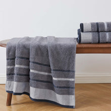 Load image into Gallery viewer, Decorative Cotton Stripe Bath Towel Set - Noelle Collection