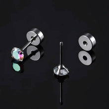 Load image into Gallery viewer, Women's Cubic Zirconia Surgical Stainless Steel Flat Back Earrings