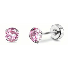 Load image into Gallery viewer, Women's Cubic Zirconia Surgical Stainless Steel Flat Back Earrings