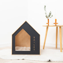 Load image into Gallery viewer, Booth-Style Wooden Dog House - Black