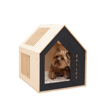Load image into Gallery viewer, Booth-Style Wooden Dog House - Black