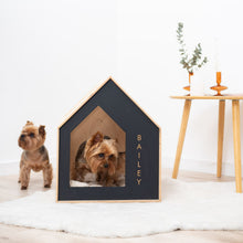 Load image into Gallery viewer, Booth-Style Wooden Dog House - Black