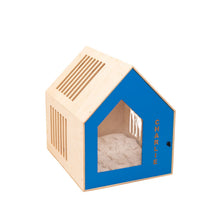 Load image into Gallery viewer, Booth-Style Wooden Dog House - Blue