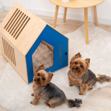 Load image into Gallery viewer, Booth-Style Wooden Dog House - Blue