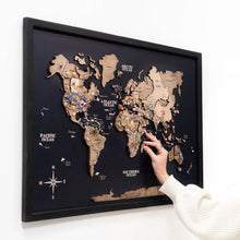 Load image into Gallery viewer, 3D Wooden Panel World Map Terra