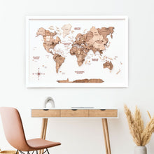 Load image into Gallery viewer, 3D Wooden Panel World Map Terra