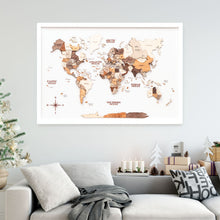 Load image into Gallery viewer, 3D Wooden Panel World Map Multicolor