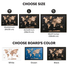 Load image into Gallery viewer, 3D Wooden Panel World Map Terra