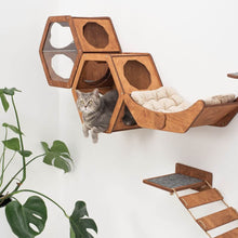 Load image into Gallery viewer, Wooden Cat Shelf Oak