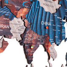 Load image into Gallery viewer, 3D Wooden World Map Dune