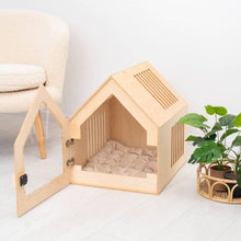 Load image into Gallery viewer, Wooden Indoor Dog House
