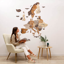 Load image into Gallery viewer, 3D Europe Wooden Map Multicolor