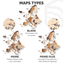 Load image into Gallery viewer, 3D Europe Wooden Map Multicolor