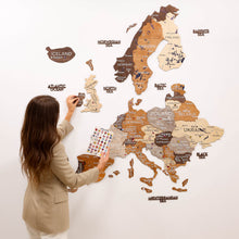 Load image into Gallery viewer, 3D Europe Wooden Map Multicolor