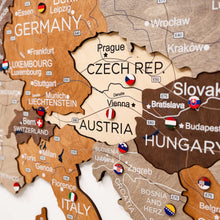 Load image into Gallery viewer, 3D Europe Wooden Map Multicolor