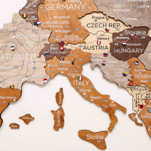 Load image into Gallery viewer, 3D Europe Wooden Map Multicolor