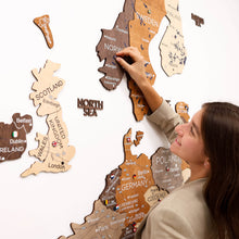 Load image into Gallery viewer, 3D Europe Wooden Map Multicolor