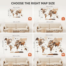 Load image into Gallery viewer, 3D Wooden World Map Multicolor
