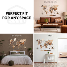 Load image into Gallery viewer, 3D Wooden World Map Multicolor