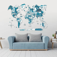 Load image into Gallery viewer, 3D Wooden World Map Aurora