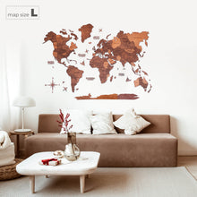 Load image into Gallery viewer, 3D Wooden World Map Oak (for US only)
