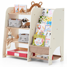 Load image into Gallery viewer, Wooden Montessori Shelves for Toddler 2in1: Bookshelf &amp; Toy Shelving
