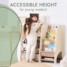 Load image into Gallery viewer, Wooden Montessori Shelves for Toddler 2in1: Bookshelf &amp; Toy Shelving