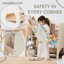 Load image into Gallery viewer, Wooden Montessori Shelves for Toddler 2in1: Bookshelf &amp; Toy Shelving