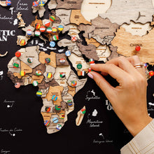 Load image into Gallery viewer, 3D Wooden Panel World Map Multicolor