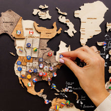 Load image into Gallery viewer, 3D Wooden Panel World Map Multicolor