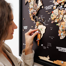Load image into Gallery viewer, 3D Wooden Panel World Map Multicolor