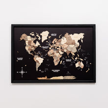 Load image into Gallery viewer, 3D Wooden Panel World Map - Smokey