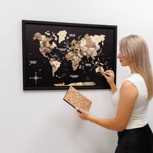 Load image into Gallery viewer, 3D Wooden Panel World Map - Smokey