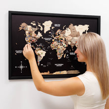 Load image into Gallery viewer, 3D Wooden Panel World Map - Smokey